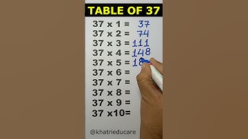 Table of 37, 37 ka pahada, Basic Maths #shorts #viral