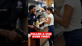 Taco Bell employee pulls gun over water cup...INSANE