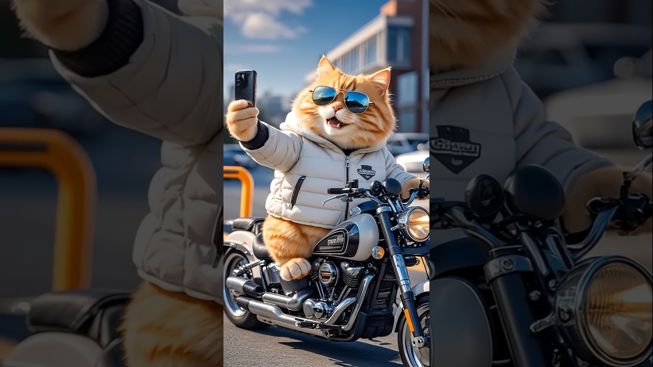 The ginger cat makes jacket from the panda's fur