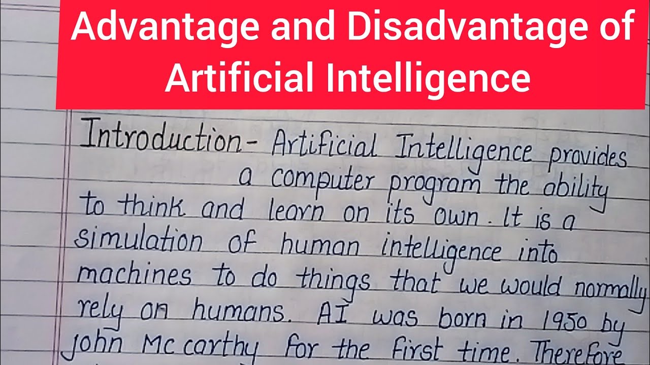 essay on artificial intelligence advantages and disadvantages