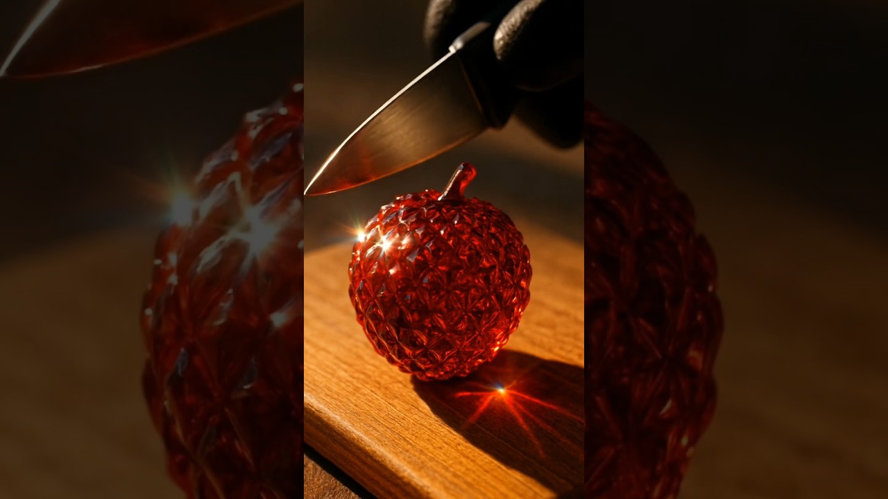 Satisfied Glass Fruit cutting Lychee 