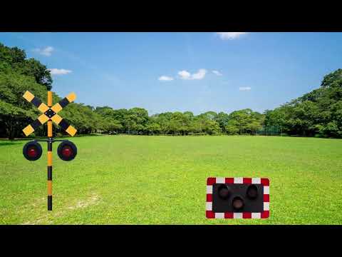 【踏切アニメ】激しいダンスの踏切カンカン 176 ♪　violent dance crossing 176 ♪