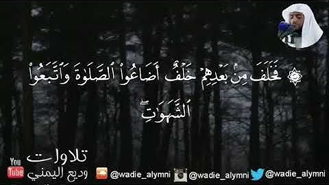 ( فخلف من بعدهم خلف أضاعوا الصلاة ..) سورة مريم / وديع اليمني