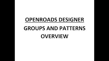 ORD - MicroStation - 11.0 - Groups and Patterns Overview