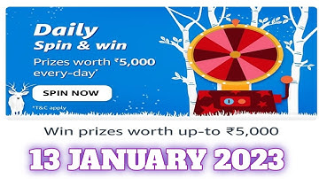 Amazon Funzone Daily Spin and Win Quiz Answers Today|13 January 2023 | Daily Quiz Time