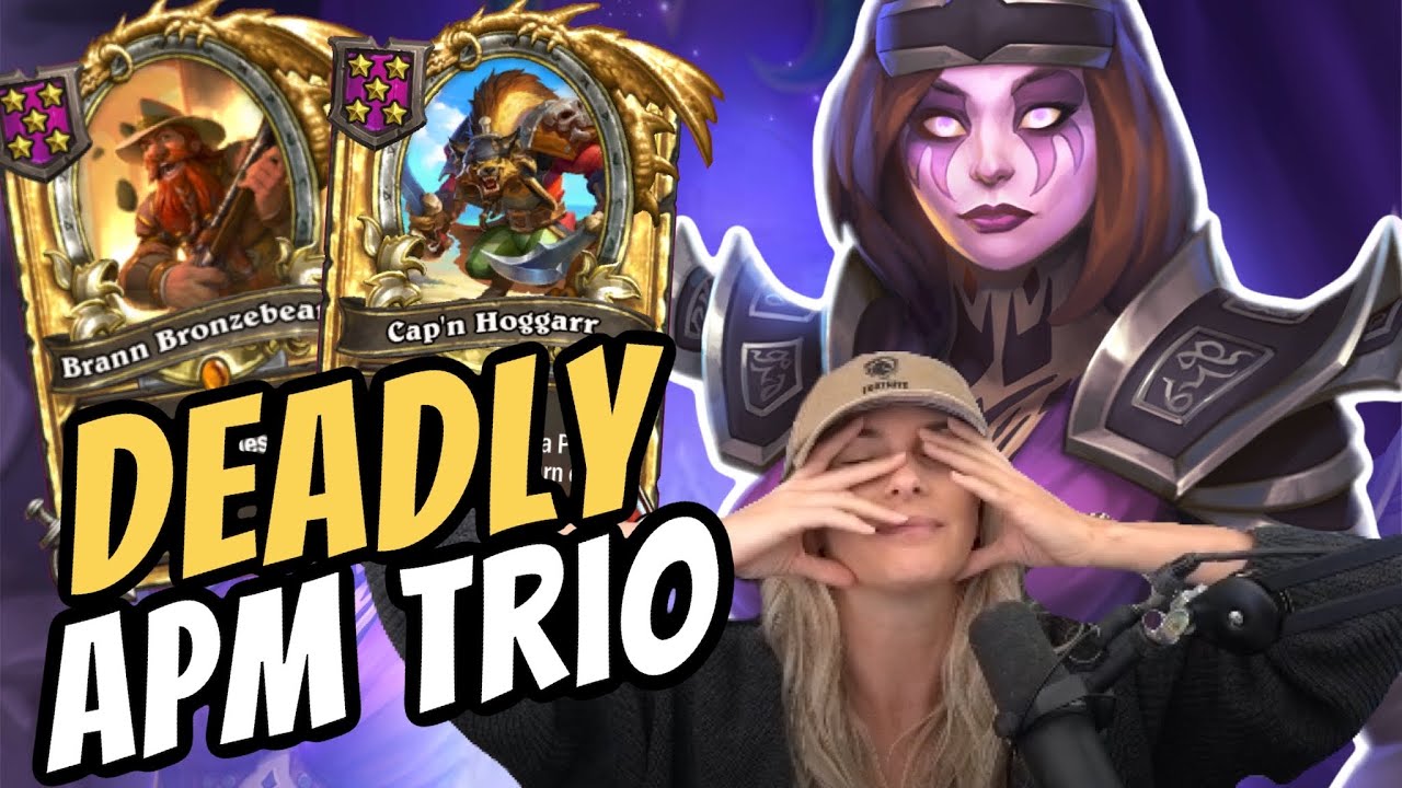 Golden Brann + Golden Hoggar + Jandice Hearthstone Battlegrounds