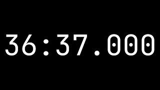 Countdown timer 36 minutes, 37 seconds [36:37.000] - White on black with milliseconds