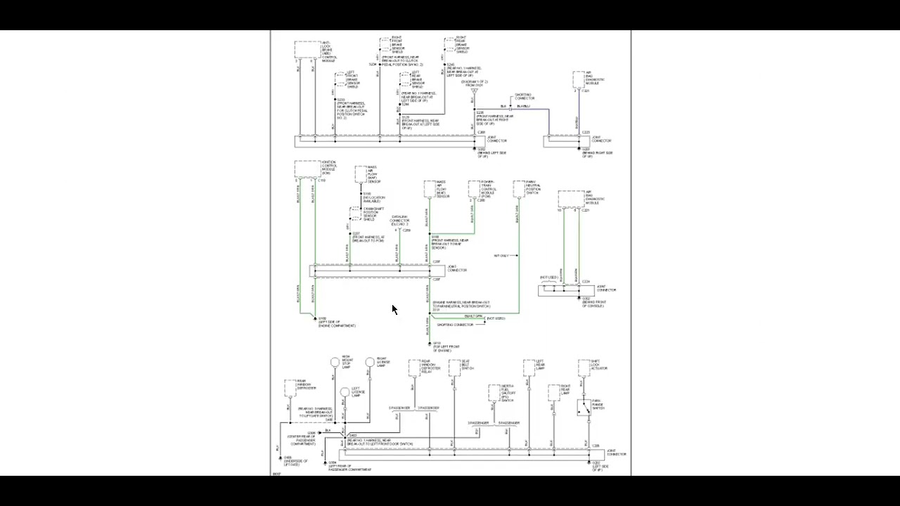 ford aspire 93 -2000 diagrama tierras y corrientes , control motor