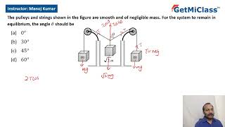 Optimal Pulley Angle For Equilibrium Kcet 11Th Physics Newtons Laws And Friction