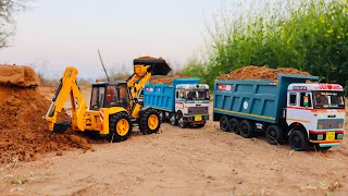 Jcb 5cx backhoe loading mud in Tata truck 2518 and Tata Tipper Truck | jcb video#5