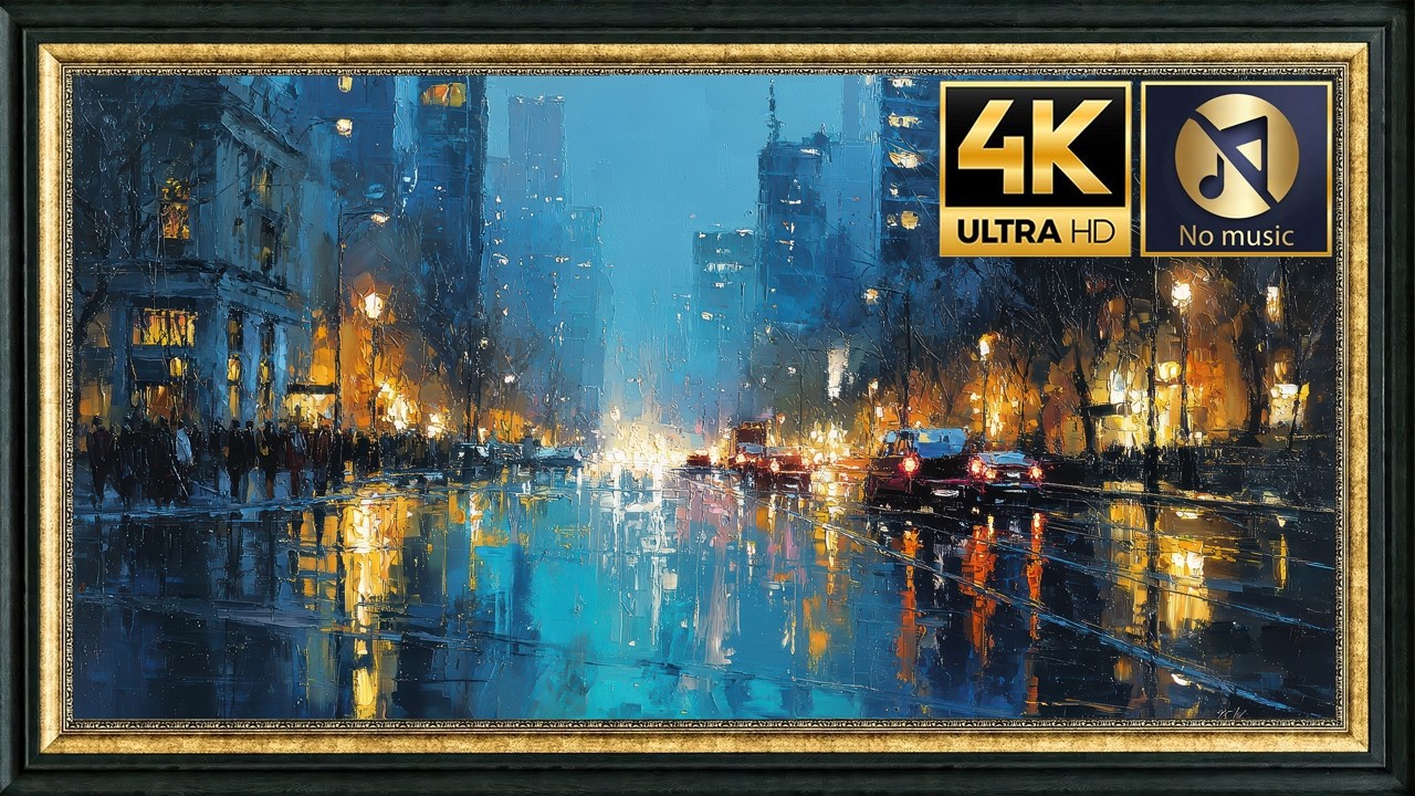 Rainy Night City Lights | 4K Frame TV Art | Silent Urban Ambience (2hr 20min)