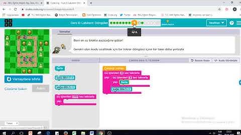 code.org Kurs 2- Ders 6. Labirent: Döngüler