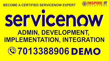 ServiceNow DEMO | ServiceNow Training in Hyderabad  | ServiceNow Training in Bangalore @ 7013388906