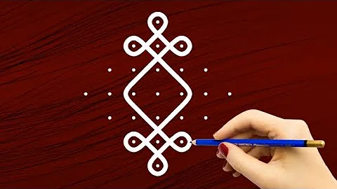 How to make Amazing rangoli designs with 7×1 dots || colourful Sikku kolam designs