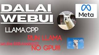 DALAI (WEBUI FOR LLAMA.CPP)(QUESTIONABLE OUTPUT QUALITY)