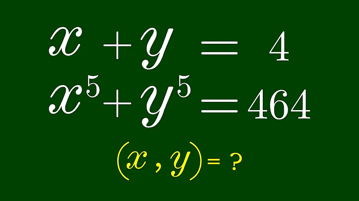 A Nice Algebra Problem | Math Olympiad | Find x=? and y=?