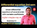Linear differential equation of 2nd order | differential equation bsc 2nd year | Vikas Sir