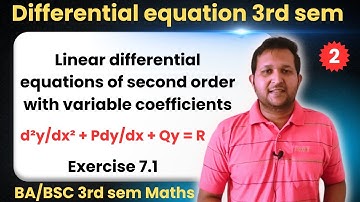 Linear differential equation of 2nd order | differential equation bsc 2nd year | Vikas Sir