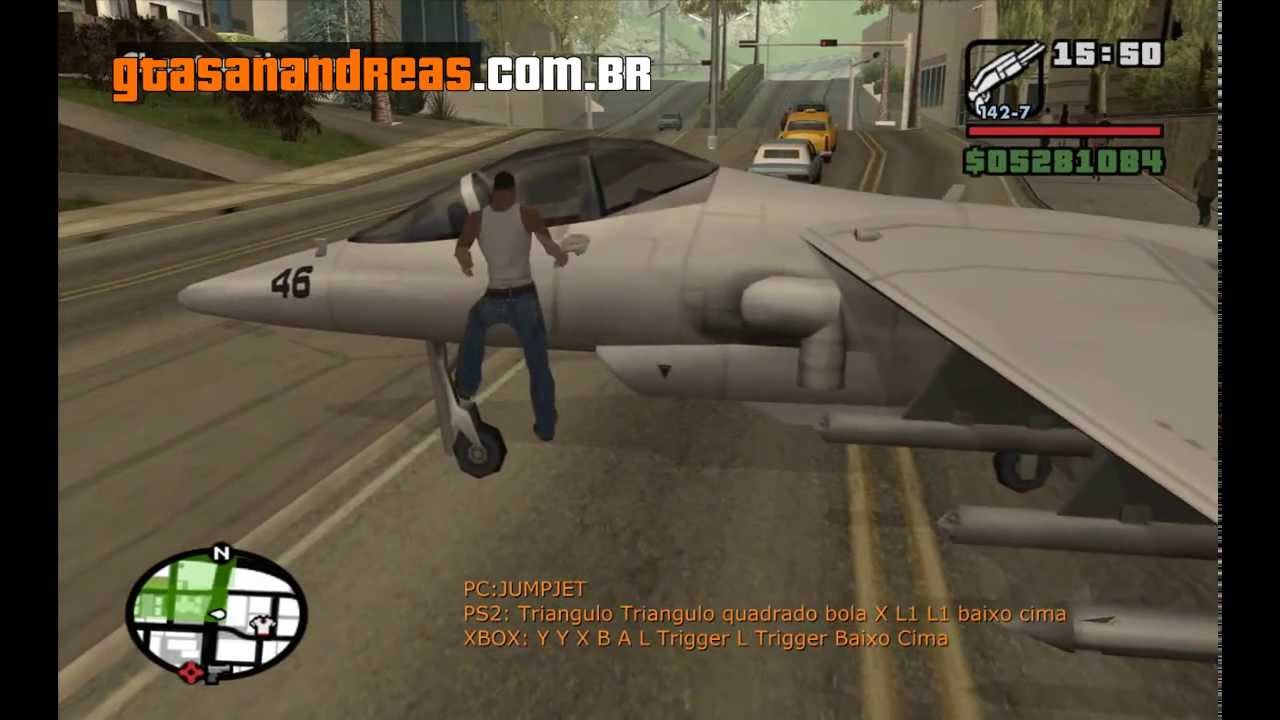 Código do avião de guerra Hydra do GTA San Andreas 