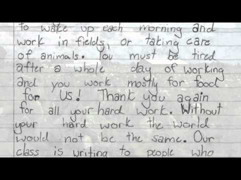 "Dear Farmers" Letter from Megan H., Bauer Element...