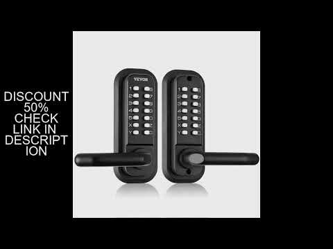 VEVOR Mechanical Keyless Entry Door Lock Single/Double -Sided 14 Digit Keypad and Handle Embedded