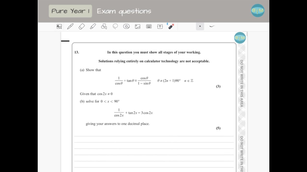 AS Maths June 2022 Question 13 paper 1 Edexcel - YouTube