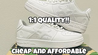*CHEAP 1:1 QUALITY* ALL WHITE BAPESTA SHOE UNBOXING (sharesneakers)