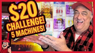 $20 Slot Challenge at Meskwaki! 🐔🚂🎰 Will These 5 Slots Deliver