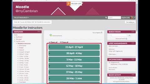 Moodle for Instructors - Editing Sections
