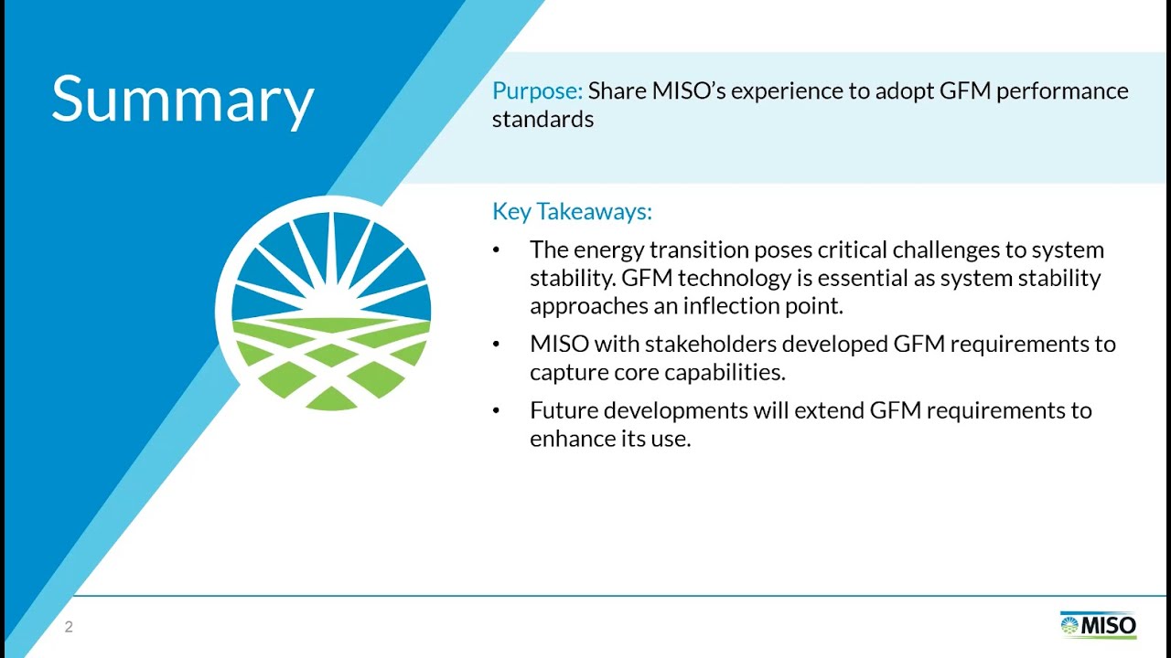 Weiqing Jiang: GFM Adoption at MISO - Performance Specifications and Modeling