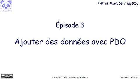 PHP et MariaDB - Épisode 3 - Ajouter des données avec PDO