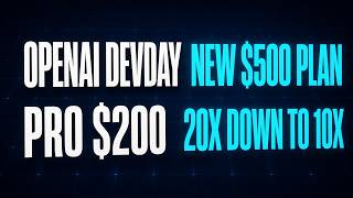 OpenAI DevDay: dots, GPT-6.1 Sol, and Pro $200 drops from 20X to 10X
