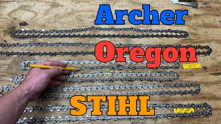 Chainsaw Chains 101. STIHL vs. Oregon vs. Archer. Best Chain for Each Application