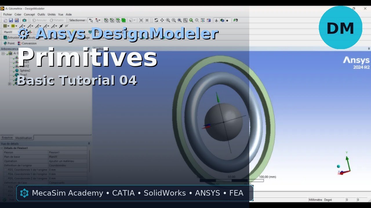 ⚙️ Ansys DesignModeler – primitives – Basic Tutorial 04 - YouTube