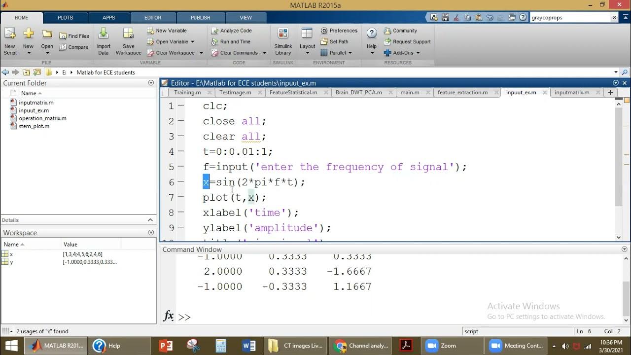 Matlab 11: Assign a value to the variable using input command - YouTube
