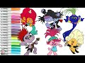 Trolls World Tour Coloring Book Pages Poppy Delta Dawn Barb Riff Trollzart and King Trollex