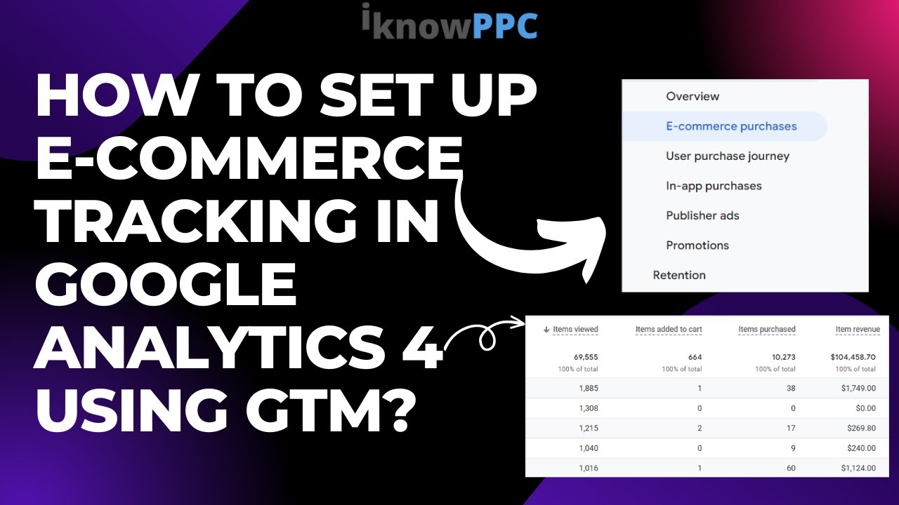 How to Set up E-Commerce Tracking in Google Analytics 4 using GTM | Step-by-Step Tutorial | iKnowPPC
