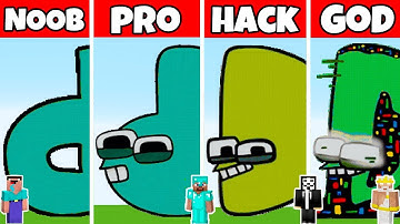 Minecraft NOOB vs PRO vs HACKER vs GOD Pixel Art: Alphabet Lore "D" Letter