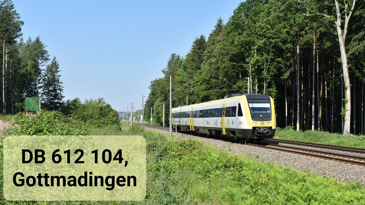 4K | DB Regio 612 104 komt door Gottmadingen als IRE 3 naar Friedrichshafen Hafen!