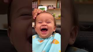 Baby Can’t Stop Laughing 😂✂️ | Cutest Haircut Moment