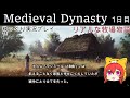 Medieval Dynasty　メディーバルダイナスティ　ゆっくり実況プレイ　リアルな牧場物語　結婚して子孫作って王国を作る物語　1日目