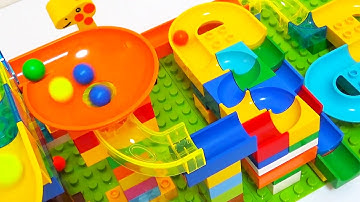 Marble Run Race ASMR ☆ Block coaster Slowly assembled long summary video.４