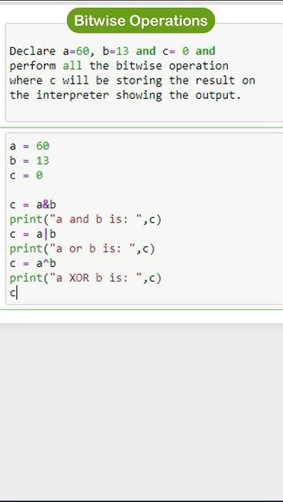 Bitwise Operation in Python Code #shorts #python #tech #tutorial # ...
