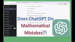 Does ChatGPT do mistakes?!  Solving linear equations and integration by open AI