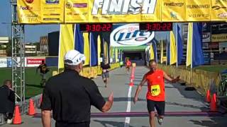 3:30 Mark at the Akron Marathon Finish Line