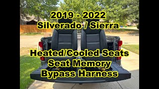 2019  2022 Chevy Silverado / GMC Sierra Heated Cooled Seat Retrofit, Seat Memory Bypass Harness