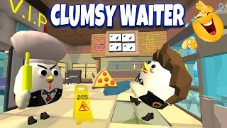 Clumsy Waiter In Chicken Gun