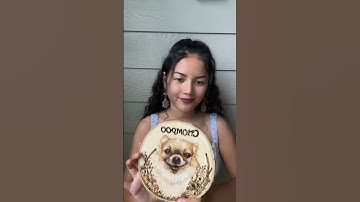 Dog portrait wood burning art