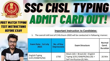 SSC CHSL 2020 Typing Test Admit Card Out | SSC Online Typing Test Admit Card Instructions Explained
