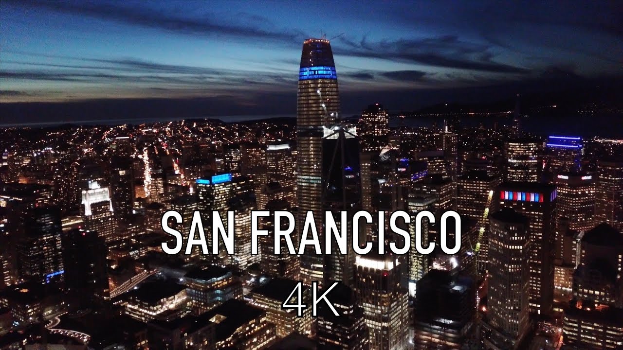 San Francisco Downtown at Night in 4K Ultra HD (DJI Mavic Pro Platinum Drone)